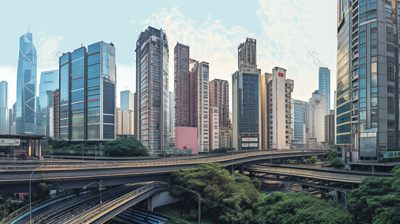 都市高楼林立现代城市大厦铁路网经济运输物流网摄影图,高清,摄影图,摄影图片,图片大全,摄影图免费下载
